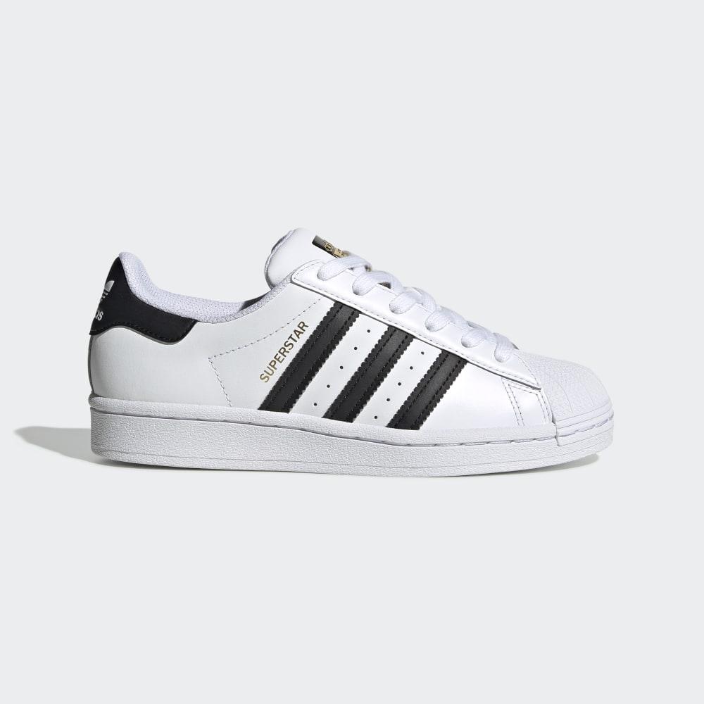 Adidas Boys' Superstar Shell Toe Originals Shoes White/Black Ireland FU7712